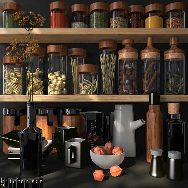 Kitchen Set 03 Modelo 3D .c4d .max .obj .3ds .fbx .stl .blend 
