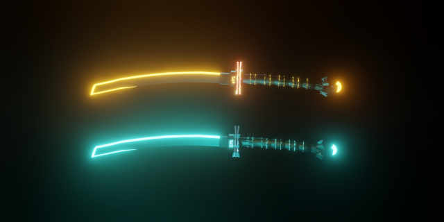 Cyber Katanas 3D Blender Texturas CG .c4d .max .obj .3ds .fbx .stl .blend 