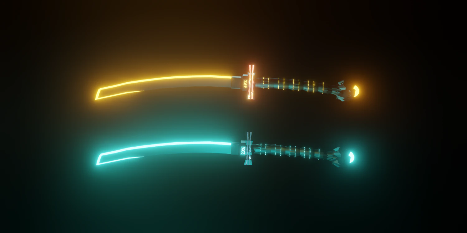 Cyber Katanas 3D Blender CG Textures .c4d .max .obj .3ds .fbx .stl .blend
