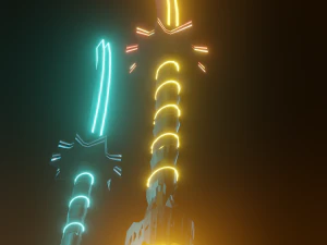 Cyber Katanas 3D Blender CG Textures