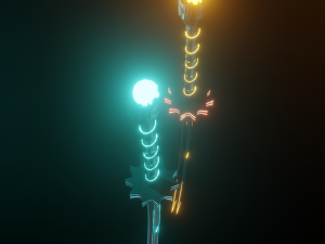 Cyber Katanas 3D Blender Texturas CG