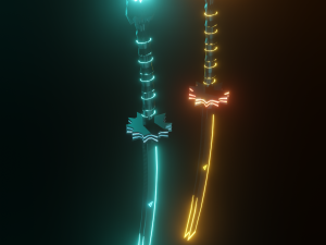 Cyber Katanas 3D Blender Texturas CG
