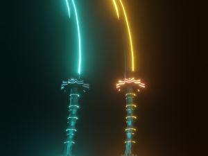 Cyber Katanas 3D Blender Texturas CG
