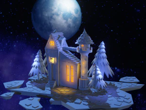 Castelo noturno Modelo 3D