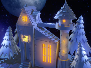 Night castle 3D Model