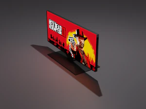 Black TV with pictures 3D Model