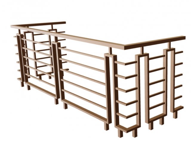 Iron balcony railing 3D Модель .c4d .max .obj .3ds .fbx .stl .blend 