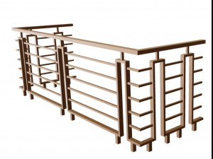 Iron balcony railing 3D Model