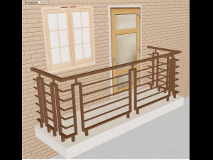 Iron balcony railing 3D Модель