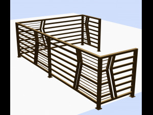 Iron balcony railing 3D Model