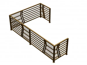 Iron balcony railing 3D Model