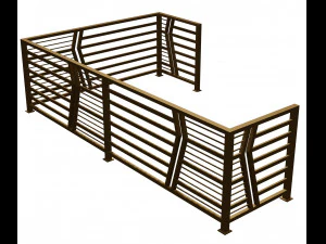 Iron balcony railing 3D Model