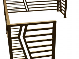Iron balcony railing 3D Model