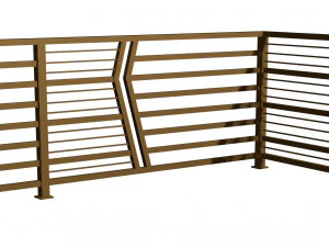 Iron balcony railing 3D Model