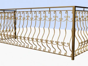 Garde-corps de balcon en m&eacute;tal Modèle 3D