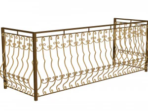 Metal balcony railing 3D Model