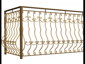 Metal balcony railing 3D Model