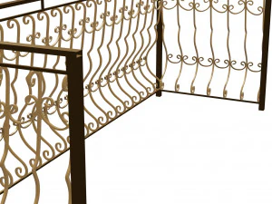 Metal balcony railing 3D Model