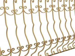 Metal balcony railing 3D Model