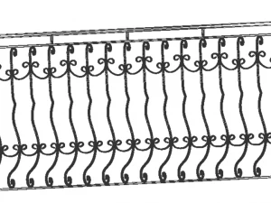 Metal balcony railing 3D Model