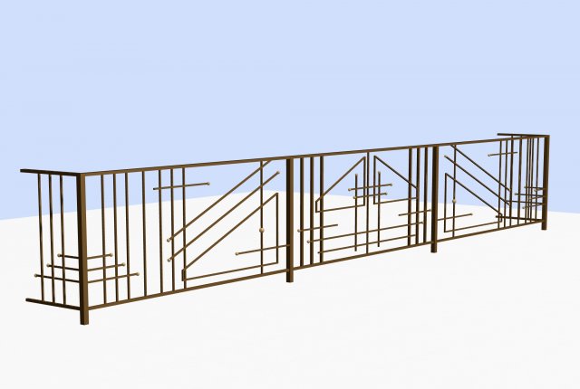 Iron balcony railing Modèle 3D .c4d .max .obj .3ds .fbx .stl .blend 