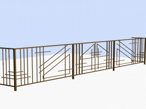 Iron balcony railing 3D Model