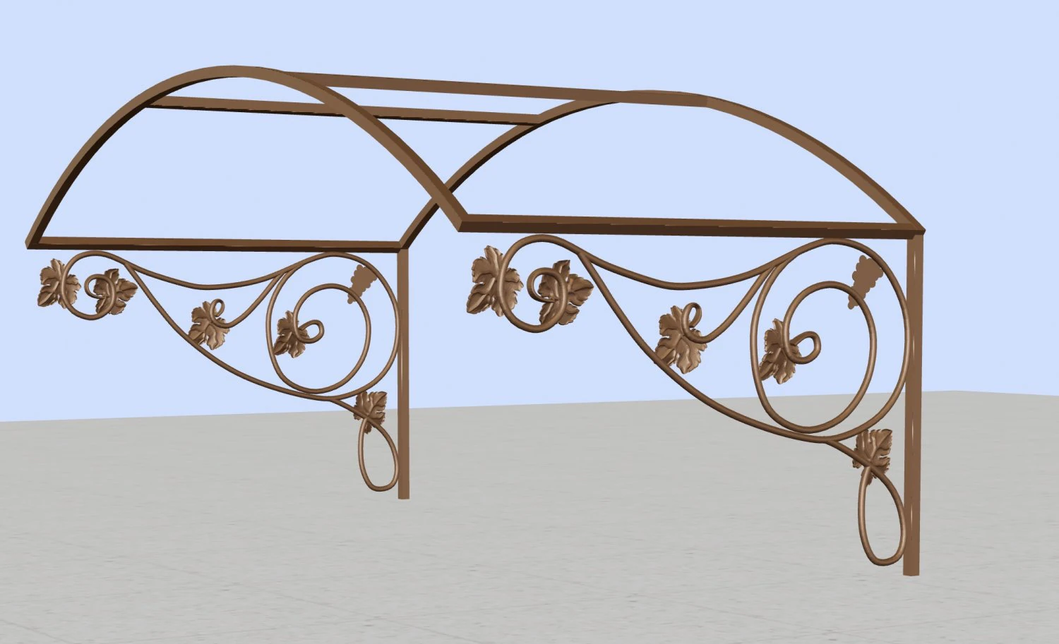 Wrought iron canopy 3D Model .c4d .max .obj .3ds .fbx .stl .blend 
