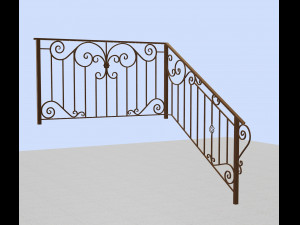 Wrought iron deck railing 3D Модель