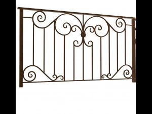 Wrought iron deck railing 3D Model