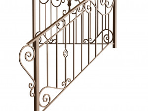 Wrought iron deck railing 3D Model