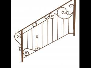 Wrought iron deck railing 3D Model