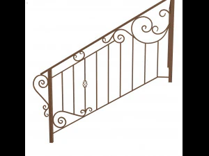 Wrought iron deck railing 3D Model
