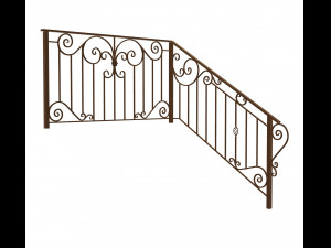 Wrought iron deck railing 3D Model