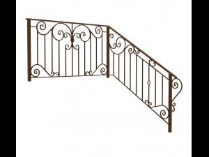 Wrought iron deck railing 3D Model