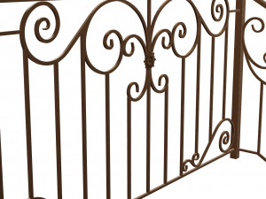 Wrought iron deck railing 3D Model