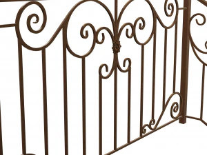 Wrought iron deck railing 3D Model