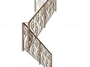 Wrought iron stair railing 3D Model
