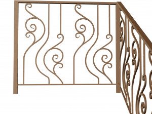Wrought iron stair railing 3D Model