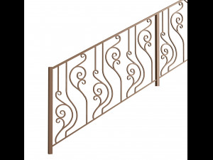 Wrought iron stair railing 3D Model