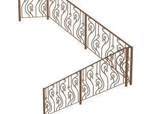 Wrought iron stair railing 3D Model