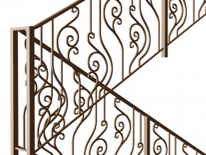 Wrought iron stair railing 3D Model