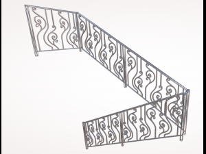 Wrought iron stair railing 3D Model
