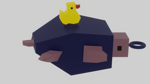 A little dunk sits on a nice turtle 3D 打印模型 .c4d .max .obj .3ds .fbx .stl .blend 