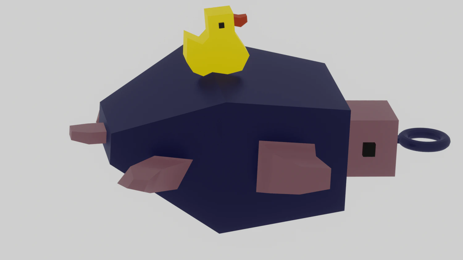 A little dunk sits on a nice turtle 3D Print Model .c4d .max .obj .3ds .fbx .stl .blend 