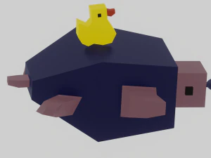 Ein kleiner Dunk sitzt auf einer sch&ouml;nen Schildkr&ouml;te 3D Druckmodell