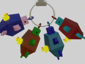 A little dunk sits on a nice turtle 3D Print Model