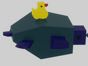 A little dunk sits on a nice turtle 3D 打印模型