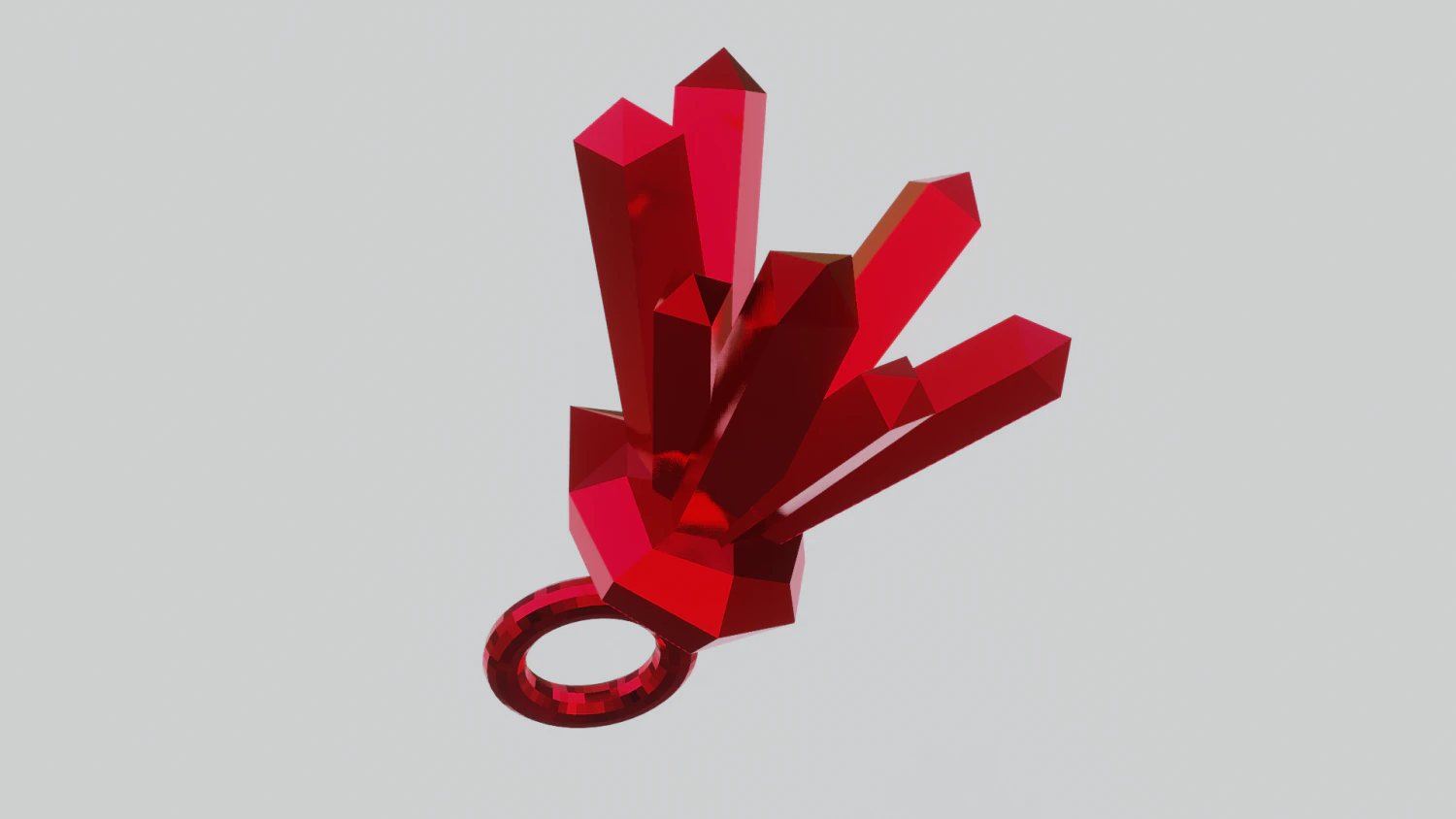 Shiny crystals for your keychain 3D Print Model .c4d .max .obj .3ds .fbx .stl .blend 