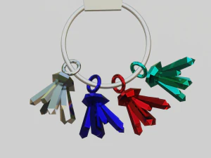 Shiny crystals for your keychain 3D Print Model