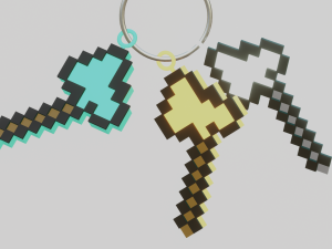 A minecraft axe for your keychain 3D-Druckmodell